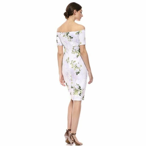 Calvin Klein lilac floral off the shoulder dress - Picture 4 of 4